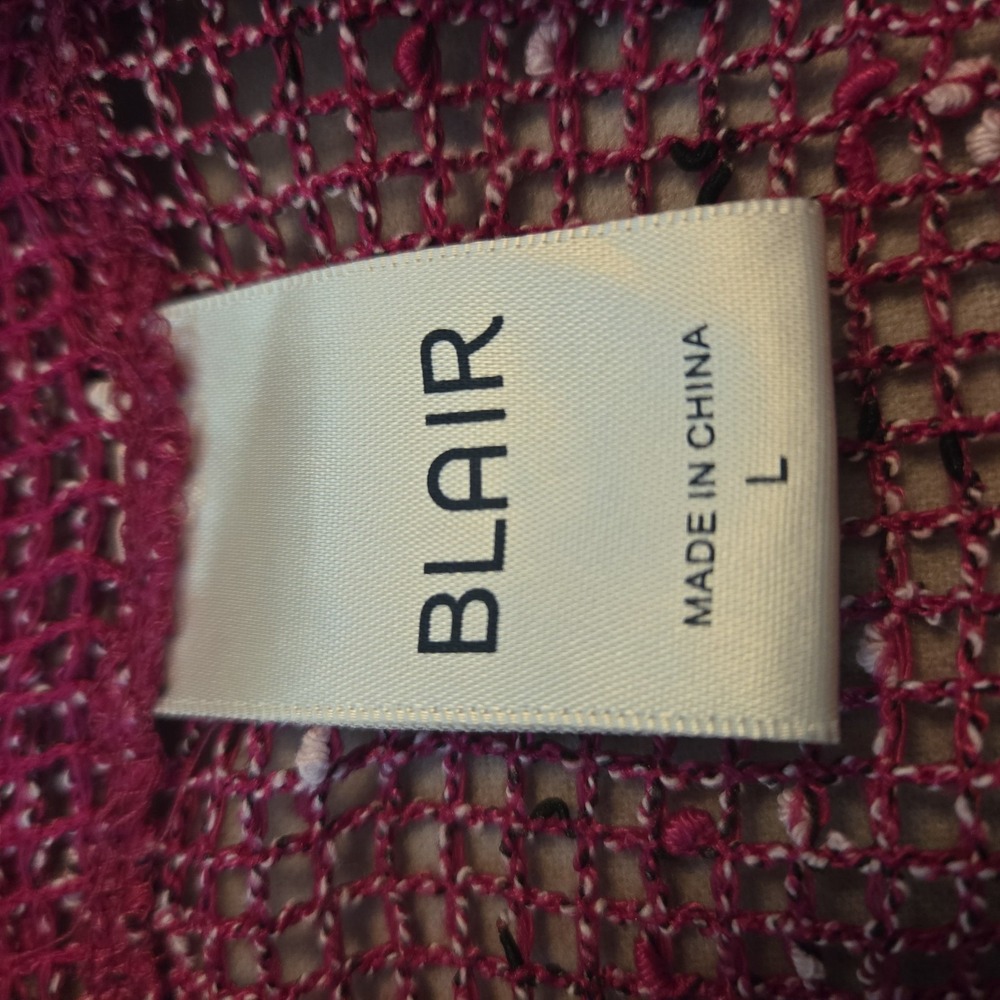 Blair Mesh Cover Up  Cardigan Top Asymmetrical Hot Pink Magenta Large‎ - Picture 11 of 12